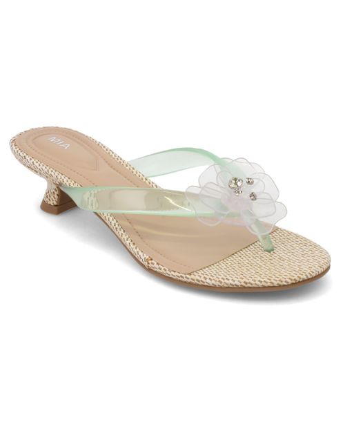 Women's Magnoleia Flower Slip-On Dress Sandals - Mint