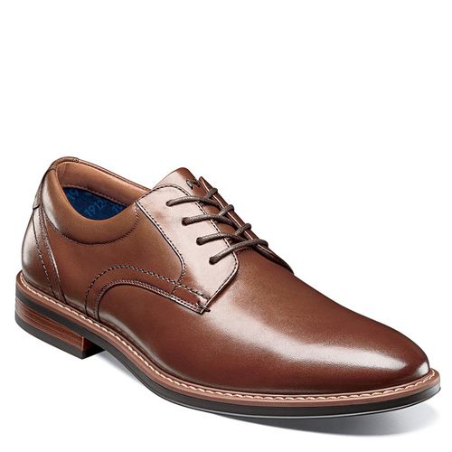 Men's Centro Flex Plain Toe Oxford Shoes (Cognac Leather)