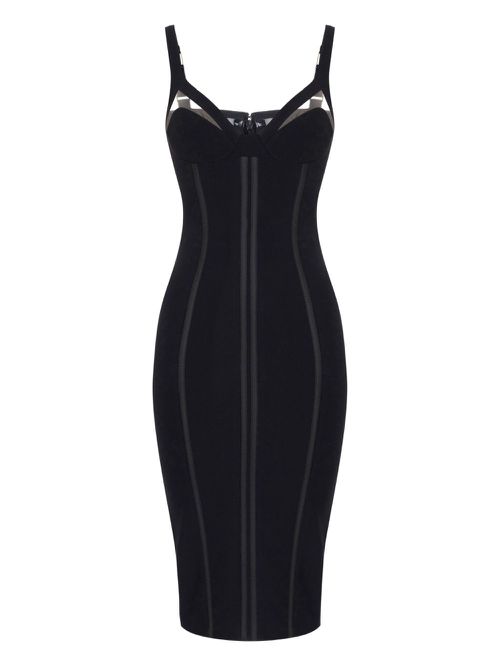 Strappy bodycon dress - Black