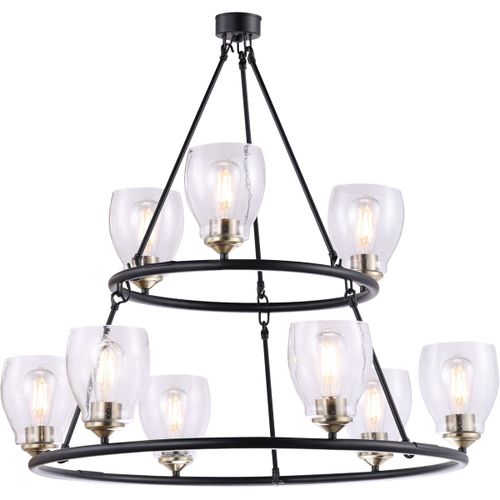 Winsley 9-Light Chandelier in Coal and Stained Bra