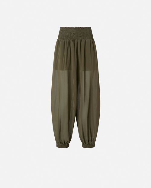Semi-sheer balloon-fit trousers - L