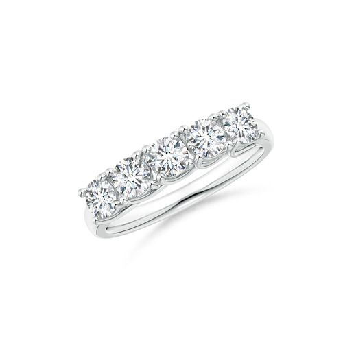 Angara 1.0 Carat Lab-Grown Half Eternity Five Stone Diamond Wedding Ring in 18K White Gold