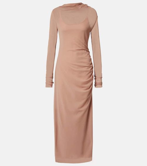 Ruby draped sheer maxi dress