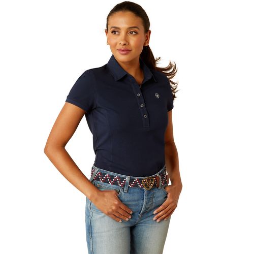 Women's Prix 3.0 Polo Shirt in Navy Eclipse, Size Large, by Ariat