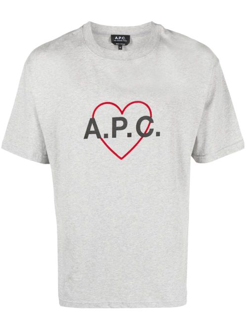 Heart logo cotton T-shirt - Grey