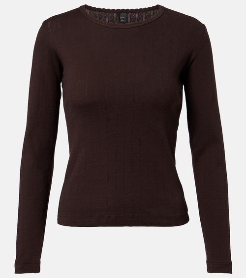 Pointelle cotton T-shirt