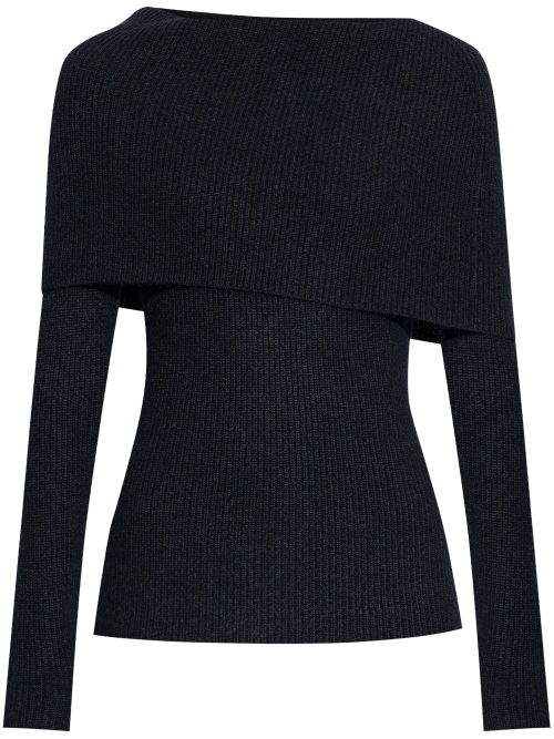 Ribbed Knit Sweater — Black