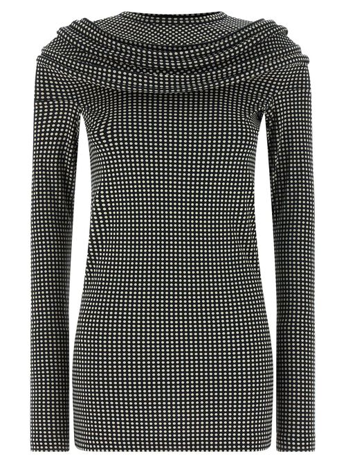 Polka Dot Cotton Jersey Tunic — Black