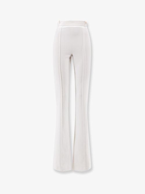 High-Waisted Flared Trousers — White