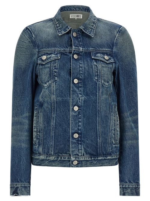 Stone-Washed Denim Jacket — Blue