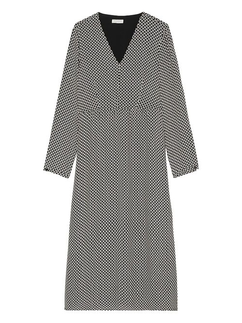 Geometric-print midi dress - Black