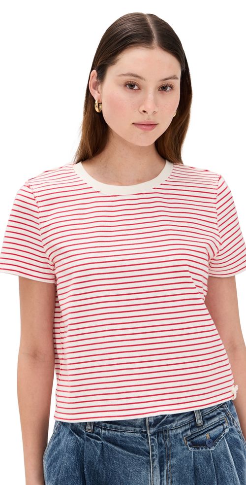 Free People Everyday Tee Stripe Ivory Combo