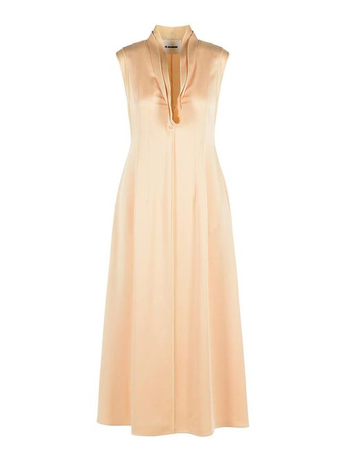 Acetate And Peach Viscose Dress