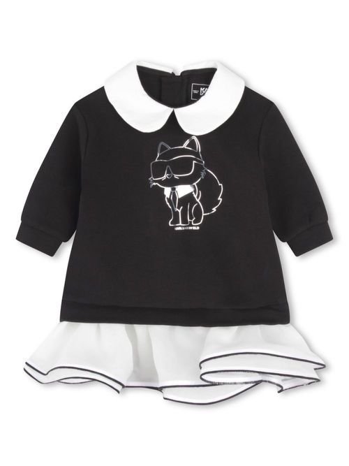 Logo-print dress - Black
