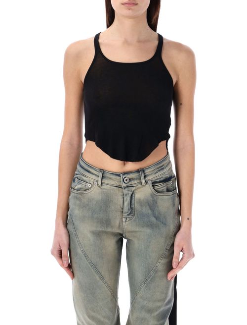 Black Round Neck Crop Top