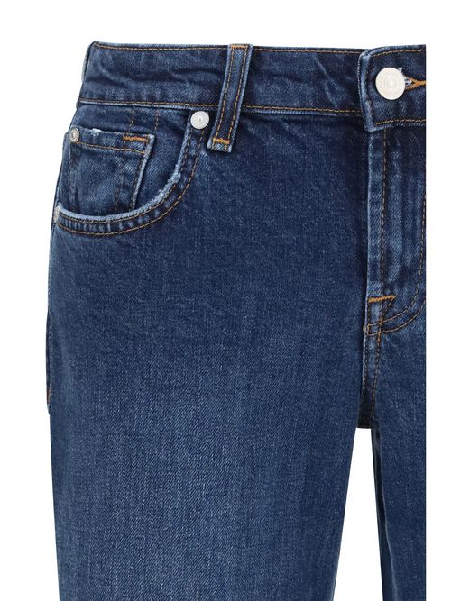 Low-Rise Flared Jeans — Blue