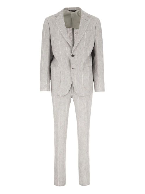 COLAMARINO linen single-breasted suit - Grey