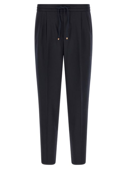 Virgin Wool Trousers — Navy