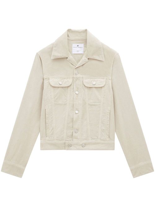 Strap-detail buttoned shirt jacket - Neutrals