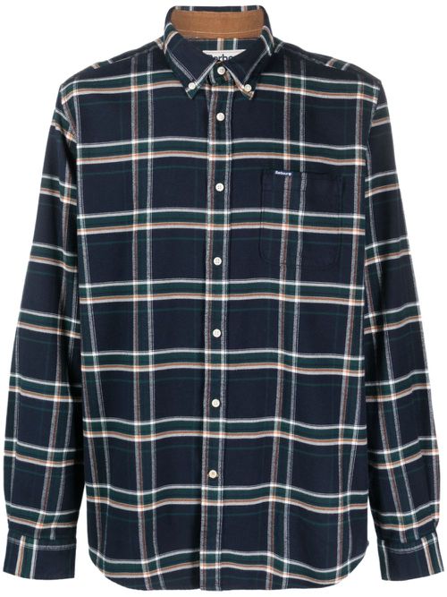 Check-print cotton shirt - Blue