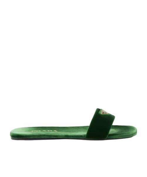 Flat velvet slides
