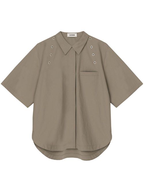 Eyelet-detail shirt - Grey