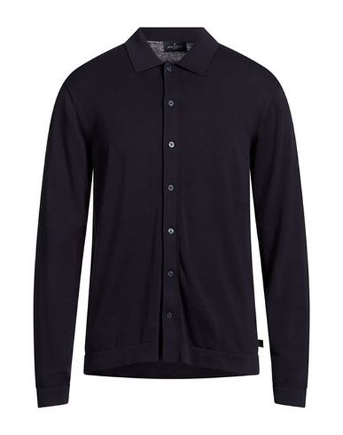 Man Cardigan Midnight blue Size M Cotton, Silk