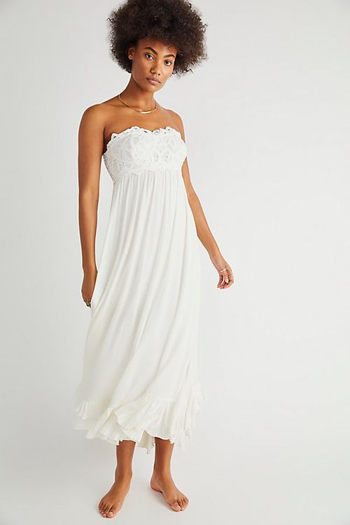 Adella Corset Maxi Dress In Ivory