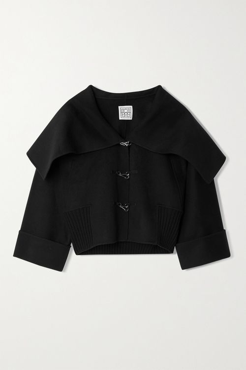 Cropped Wool Jacket - Black - DK32