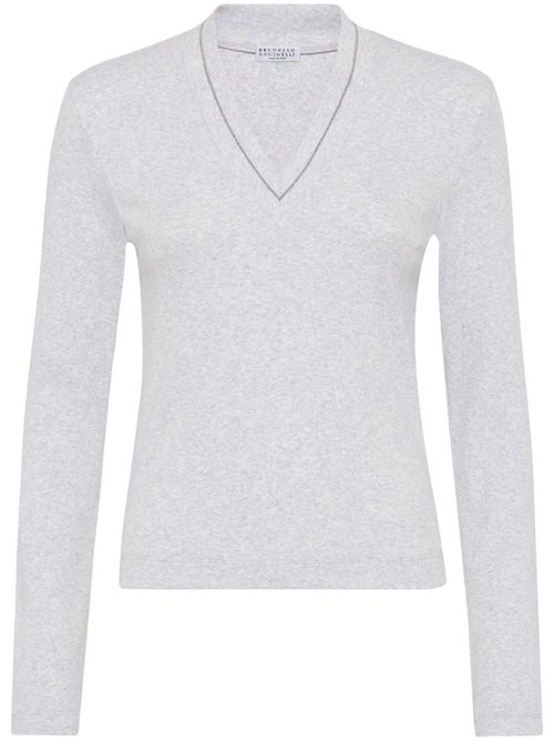 Ribbed jersey top - Grey