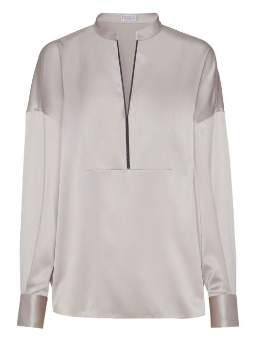 Balloon-sleeve blouse - Neutrals