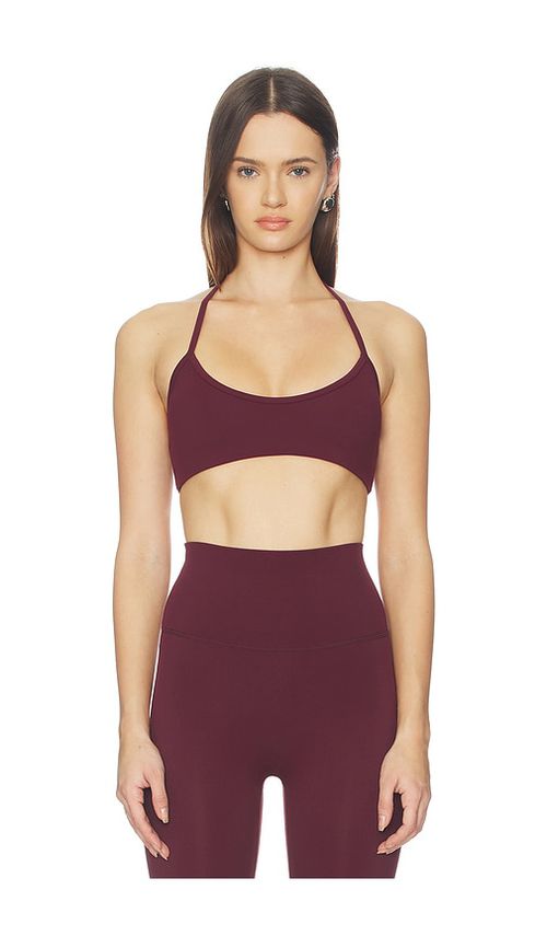 Astoria Halter Sports Bra in Burgundy. - M also in L, S
