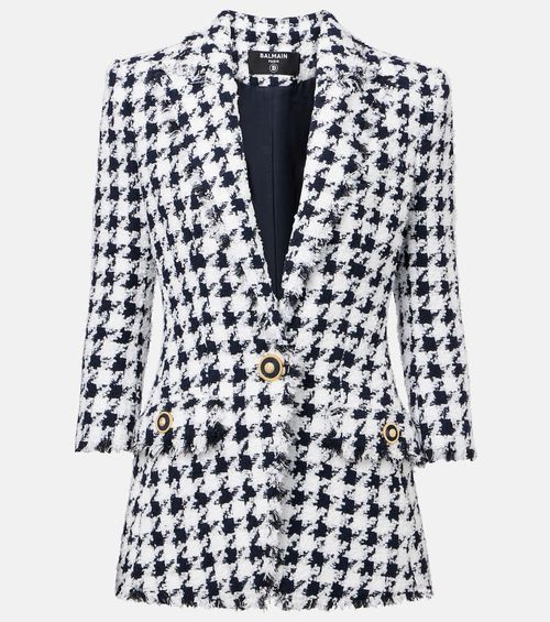 Houndstooth tweed blazer