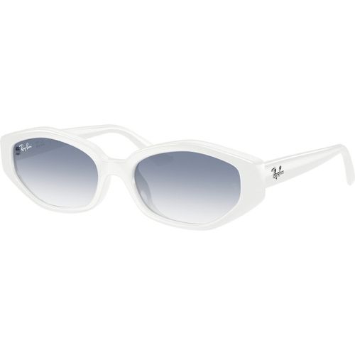 Ray - Ban Unisex Ray - Ban RB4473D 677219 Sunglasses Injected White Blue Geometric Normal Nuanced