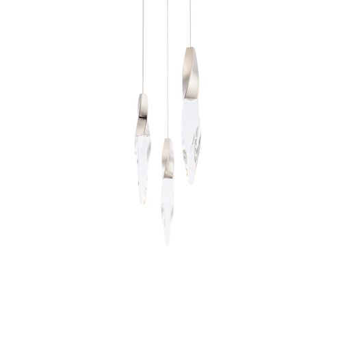 Kindjal 3-Light LED Pendant in Polished Nicke