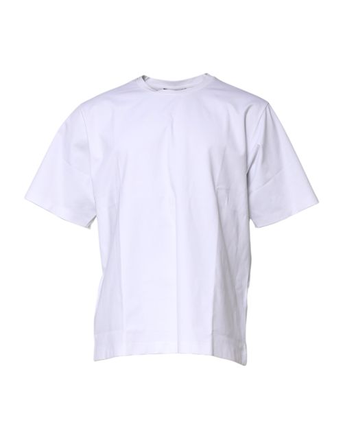 Cotton-Blend Crew Neck T-Shirt — White