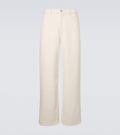 Silk denim wide-leg pants