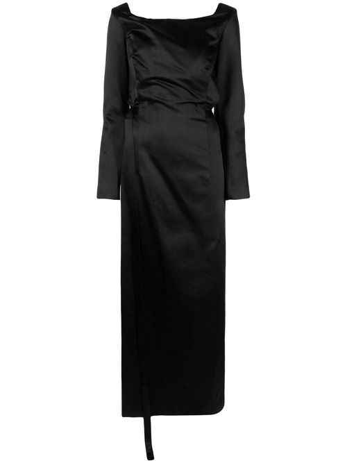 Lace-up detail maxi dress - Black