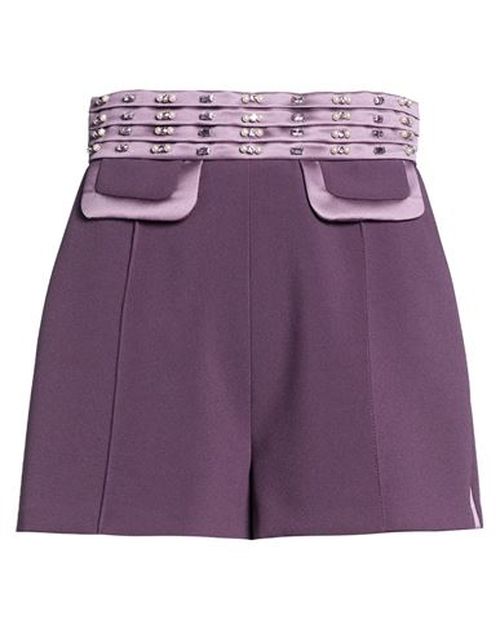 Woman Shorts & Bermuda Shorts Dark purple Size 8 Polyester, Elastane