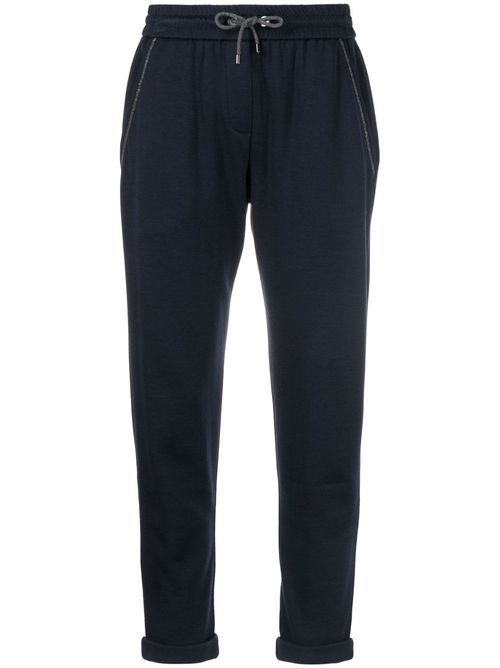 Elasticated straight trousers - Blue