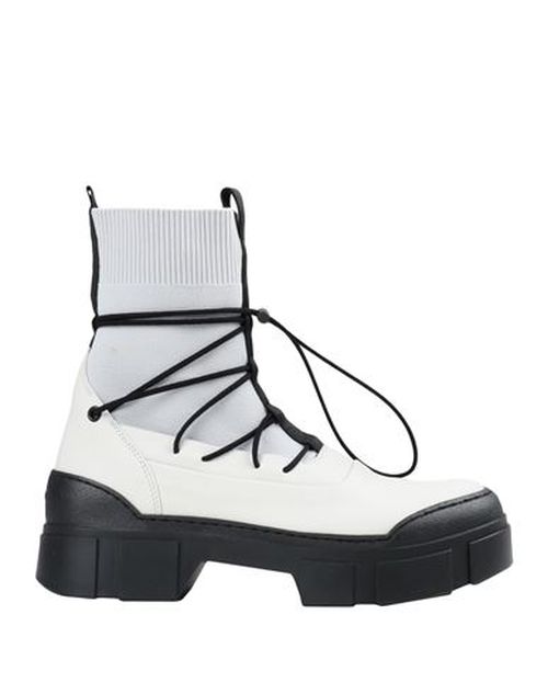 Vic Matiē Woman Ankle boots Light grey Size 9.5 Soft Leather, Textile fibers