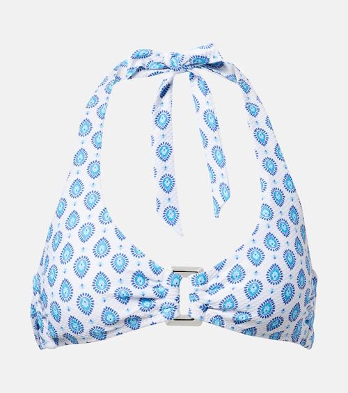 La Croissette printed bikini top