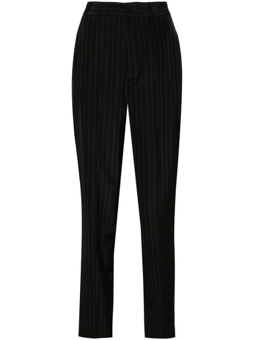 Pinstripe tapered trousers - Black