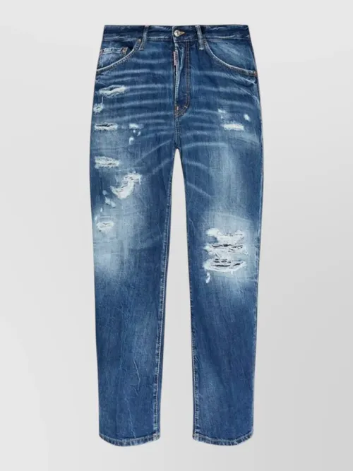 Dsquared2 - straight trousers belt loops contrast stitching