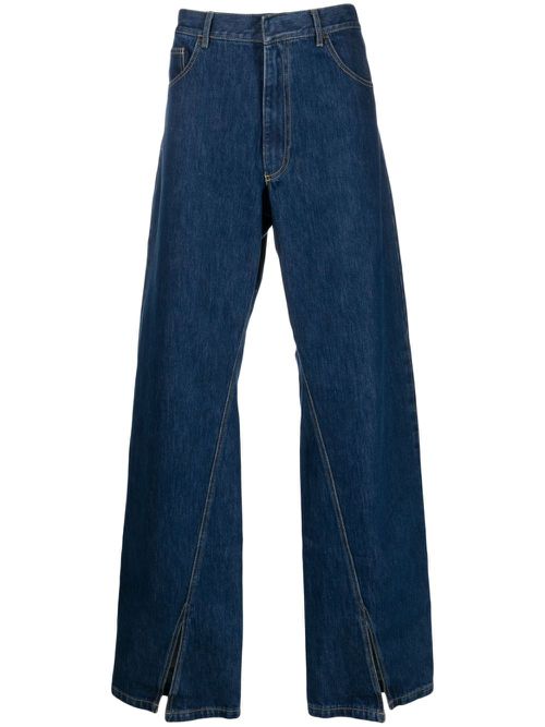 Wide-leg denim trousers - Blue