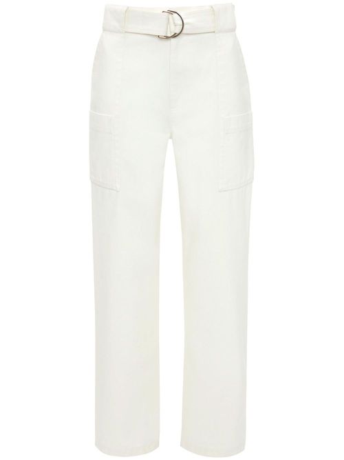 Wide-leg cotton cargo trousers - White