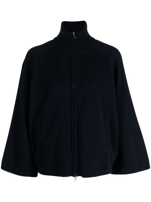 High-neck zip-up jacket - Blue