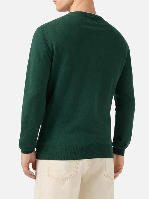 Regent Crewneck Sweater Dark Green Cashmere - Men