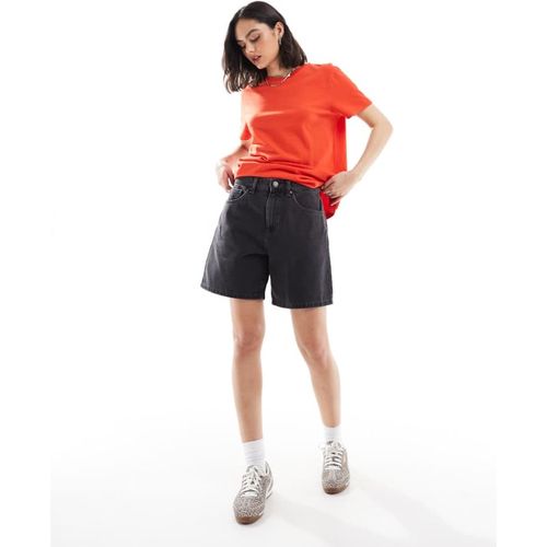 Cotton On Womens relaxed denim short in vintage black worn