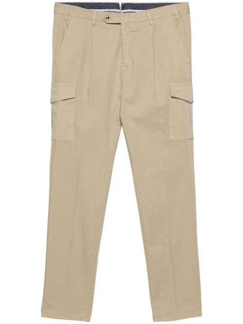 Pressed-crease slim-fit trousers - Neutrals
